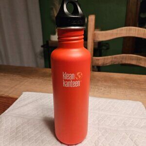 Klean Kanteen Classic 27 oz. Orange Water Bottle - Stainless Steel - With Lid